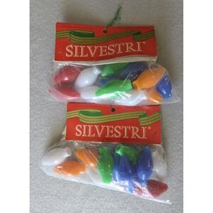 Vintage Silvestri Christmas Light Bulb Shape Plastic Blowmold Covers 24 Count